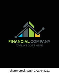 Plantilla de logotipo financiero. vector de gráfico de diagrama financiero.