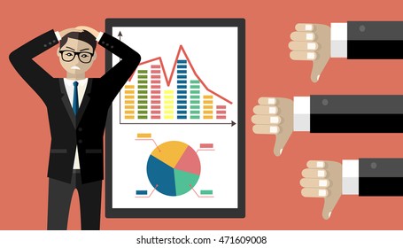 Financial loss flat illustration concepts set. Business situations. Flat design concepts for web banners, web sites, printed materials, infographics. Creative vector illustration