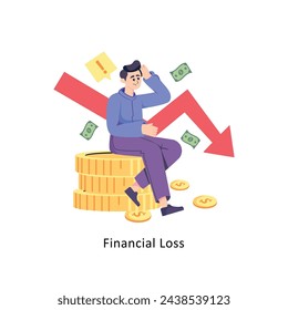 Financial Loss  flat style design vector stock illustrations. 