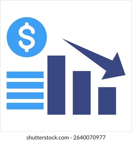 Financial Loss Icon Element For Design