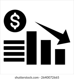 Financial Loss Icon Element For Design