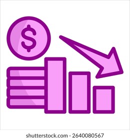 Financial Loss Icon Element For Design