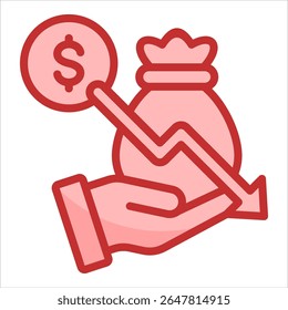 Financial Loss Icon Element For Design