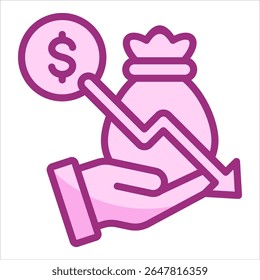 Financial Loss Icon Element For Design