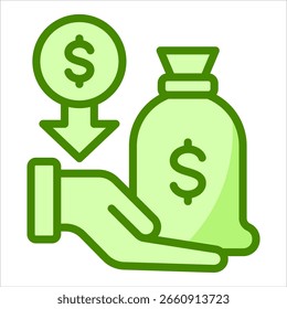 Financial Loss Icon Element For Design
