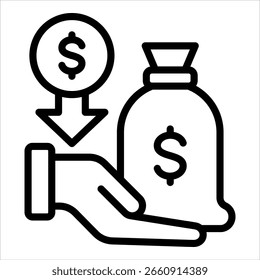 Elemento De Icono De Pérdida Financiera Para Diseño