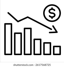Financial loss icon vector concept illustration