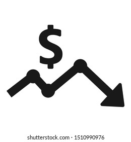 Financial loss icon. vector graphics.