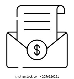 Financial mail concept icon in creative design