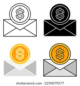 Financial Mail in flat style isolated