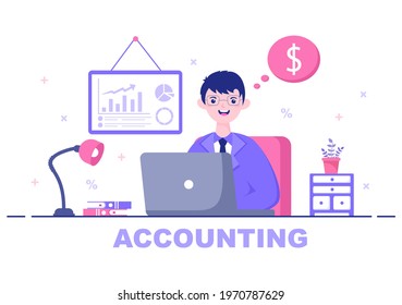 Financial Management or Accounting Vector Illustration For Increase Income, Economic Analysis, Finance Statement And Budget Concept