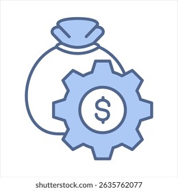 Financial Management Blue Icon Vector Illustration