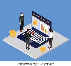 Financial management concept Blockchain technology, bitcoin, altcoins, cryptocurrency mining.