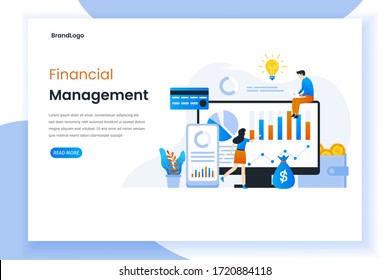 Financial management flat design concept. This design can be used for websites, landing pages, UI, mobile applications, posters, banners