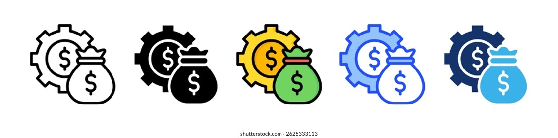 Financial Management-Symbolsammlung mit mehreren Stilen