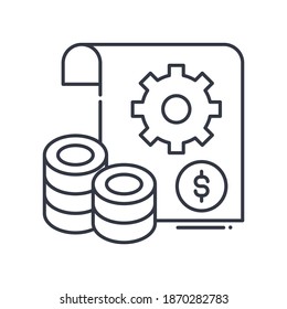 Financial management icon, linear isolated illustration, thin line vector, web design sign, outline concept symbol with editable stroke on white background.