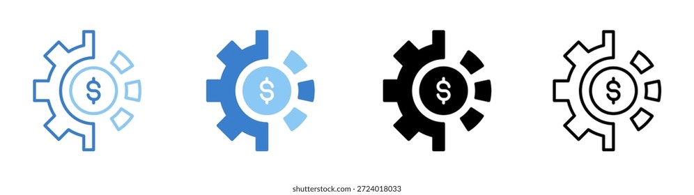 Hoja de íconos de gestión financiera Vector aislado de Colección de varios estilos