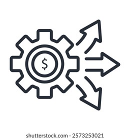 financial management icon. vector.Editable stroke.linear style sign for use web design,logo.Symbol illustration.