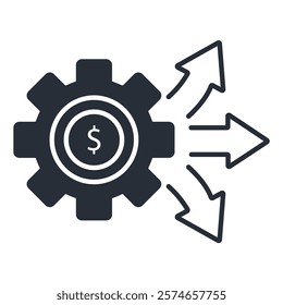 financial management icon. vector.Editable stroke.linear style sign for use web design,logo.Symbol illustration.