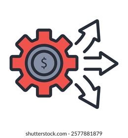 financial management icon. vector.Editable stroke.linear style sign for use web design,logo.Symbol illustration.