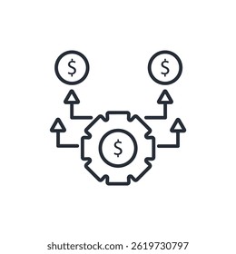 financial management icon. vector.Editable stroke.linear style sign for use web design,logo.Symbol illustration.