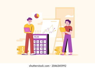 Financial Management Illustration concept. Flat illustration isolated on white background.