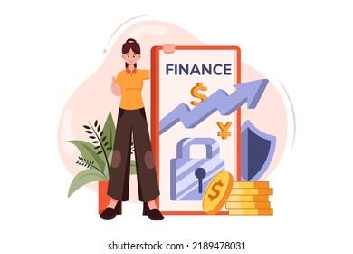 Financial Management Illustration concept on white background