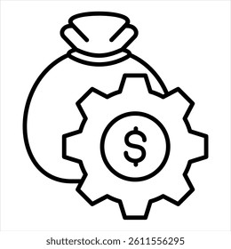Financial Management Line Icon Vector Illustration
