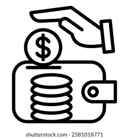 Financial Management Outline Icon Element For Design