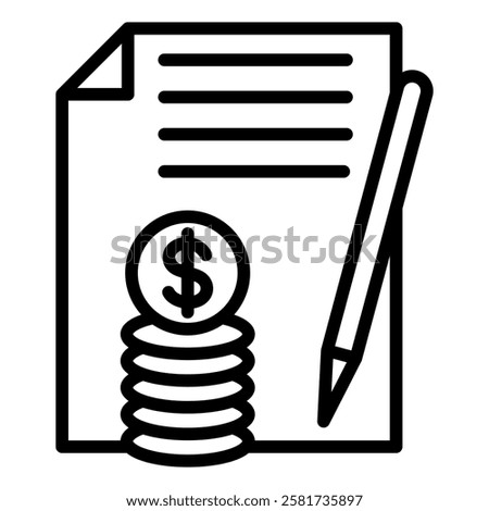 Financial Management Outline Icon Element For Design