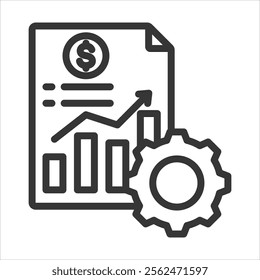 Financial Management Outline Icon Vector Illustration