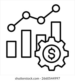 Financial Management Outline Icon Vector Illustration