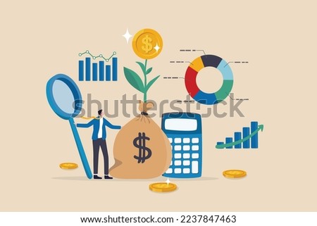 Financial management, planning and control financial resources to maximize profit and revenue, capital, credit and cash management concept, businessman analyze financial resource with growth profit.