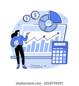 Financial Management System Abstract Concept Vector Illustration. Control System, Open Source Software, Business Management Tool, Financial Information, Corporate Budget Planning Abstract Metaphor.