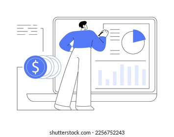 Financial management system abstract concept vector illustration. Control system, open source software, business management tool, financial information, corporate budget planning abstract metaphor.