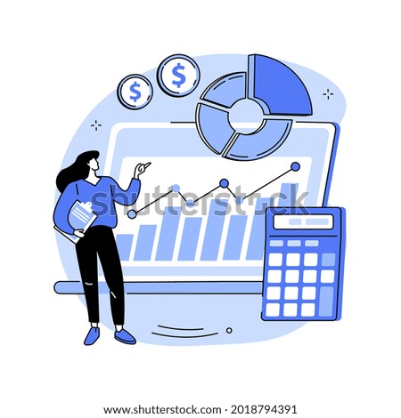 Financial management system abstract concept vector illustration. Control system, open source software, business management tool, financial information, corporate budget planning abstract metaphor.
