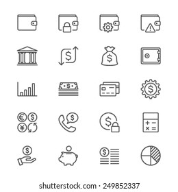 Financial management thin icons