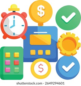 Concepto de éxito de eficiencia de tiempo de gestión financiera