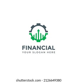 Financial management tools logo with arrow logo template