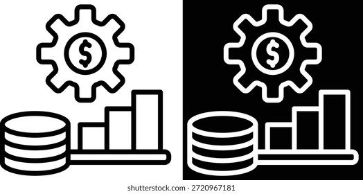 Gestión financiera Versión de dos tonos en fondo blanco y negro