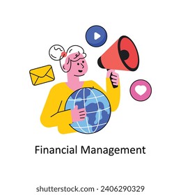 Ilustración de diseño de esquema relleno del vector de administración financiera. Símbolo del archivo EPS 10 de fondo blanco 