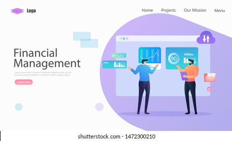 Financial Management Vector Illustration Concept, Suitable for web landing page, ui, mobile app, editorial design, flyer, banner, and other related occasion