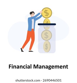 Ilustración vectorial de gestión financiera que puede editar o modificar fácilmente

