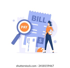 Financial management,Characters paying credit, mortgage, taxes and household invoice bills,Personal finances