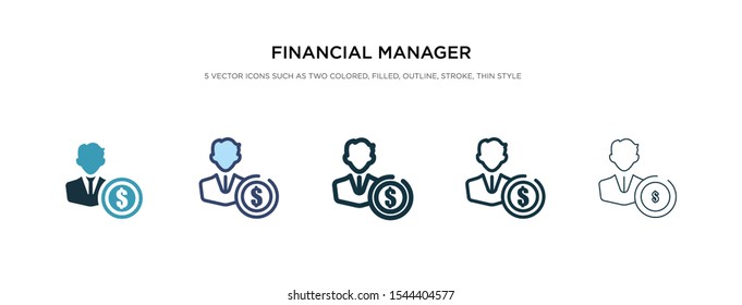 financial manager icon in different style vector illustration. two colored and black financial manager vector icons designed in filled, outline, line and stroke style can be used for web, mobile, ui