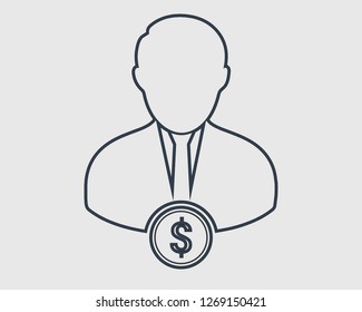 Financial Manager line Icon on gray background
