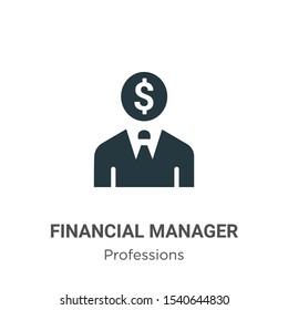 Financial manager vector icon on white background. Flat vector financial manager icon symbol sign from modern professions collection for mobile concept and web apps design.