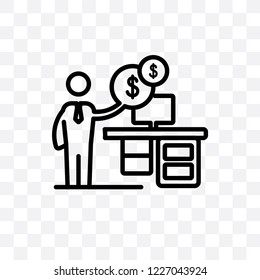 Financial Manager vector linear icon isolated on transparent background, Financial Manager transparency concept can be used for web and mobile