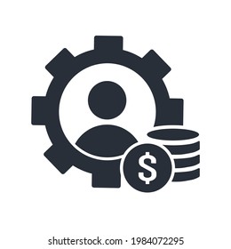 Finanzdirektor Vektorsymbol einzeln auf weißem Hintergrund.
