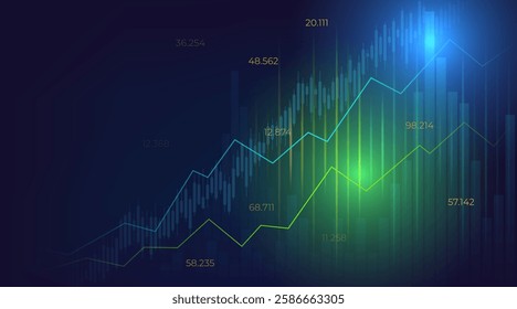 Financial market analysis poster. Vector illustration. Sketch for creativity.